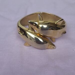 Gold Dolphin Cuff Bracelet